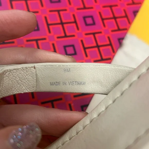 Tory Burch New Cream Pave Crystal Leather Miller Size 9 - Picture 9 of 10